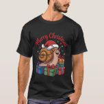 Snail Santa Hat Christmas Design Funny Animal Love T-Shirt<br><div class="desc">Snail Santa Hat Christmas Design Funny Animal Lovers Holiday</div>
