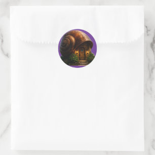 Snail shell ferry house enchanted forest round sti classic round sticker