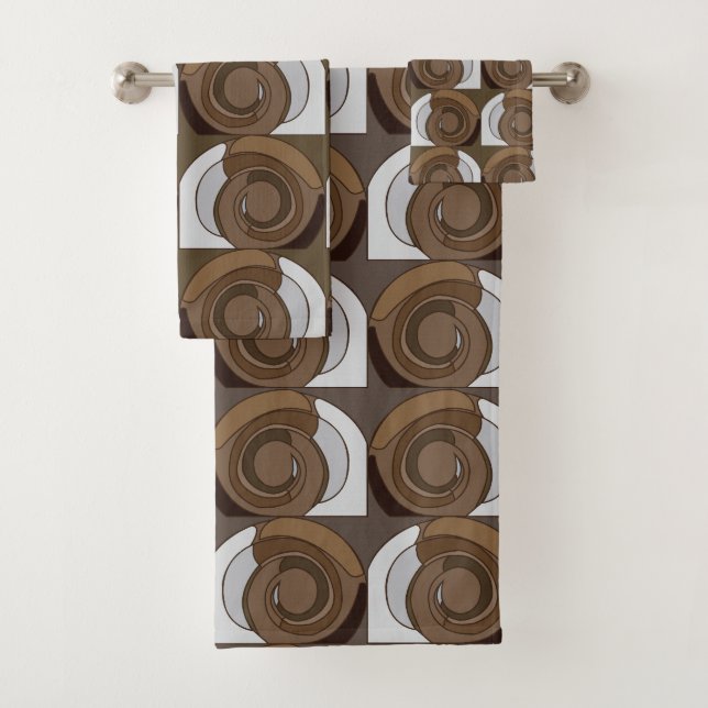 Snail Shells Abstract Pattern Bath Towel Set (Insitu)