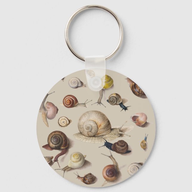 Snail Slug Garden Pet Gastropod Botanical Snails Key Ring (Front)
