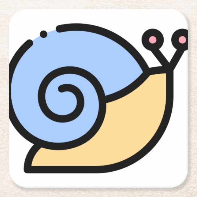 Snail Square Paper Coaster (Front)