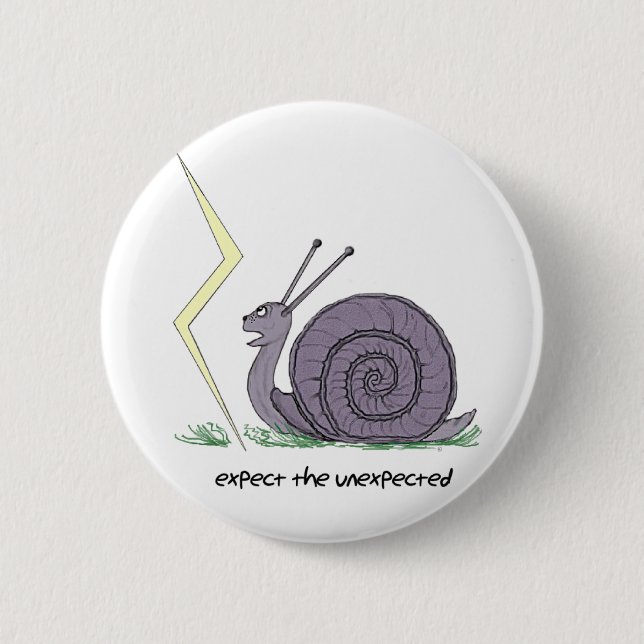 Snail Surprised 6 Cm Round Badge (Front)