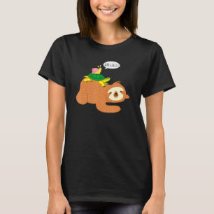 Snail Turtle Riding A Sloth Cute Animals Funny Slo T-Shirt