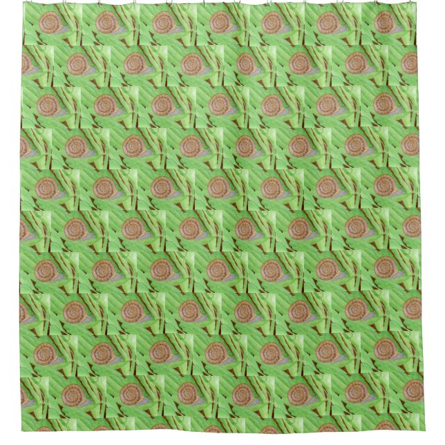 Snail Watercolor Shower Curtain (Front)
