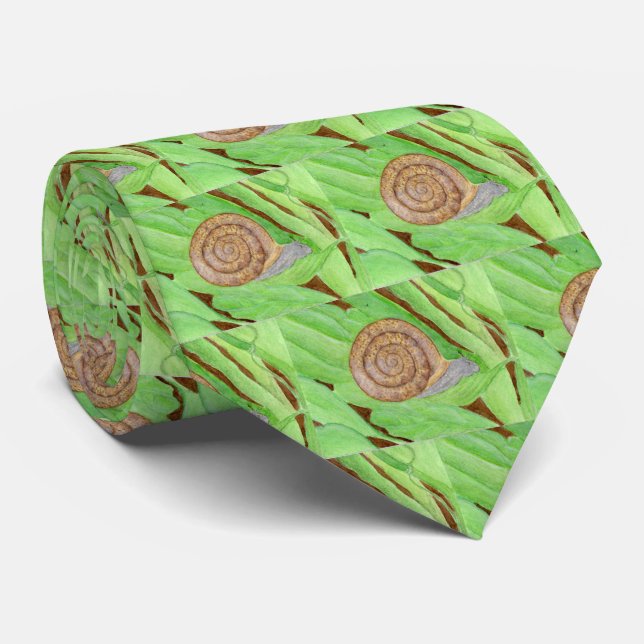 Snail Watercolor Tie (Rolled)