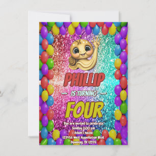 Snail Wave Custom character birthday invite