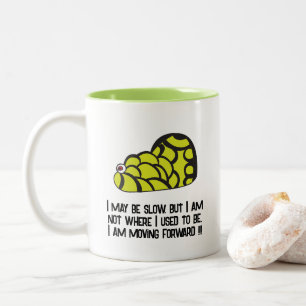 Snail Whimsical Funny Snail Two-Tone Coffee Mug