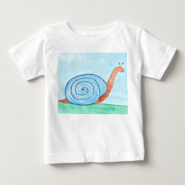 Snail With a Blue Shell Baby T-Shirt (Front)
