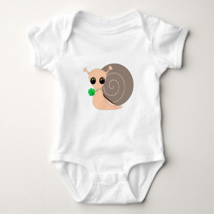 Snail with Clover Baby Bodysuit