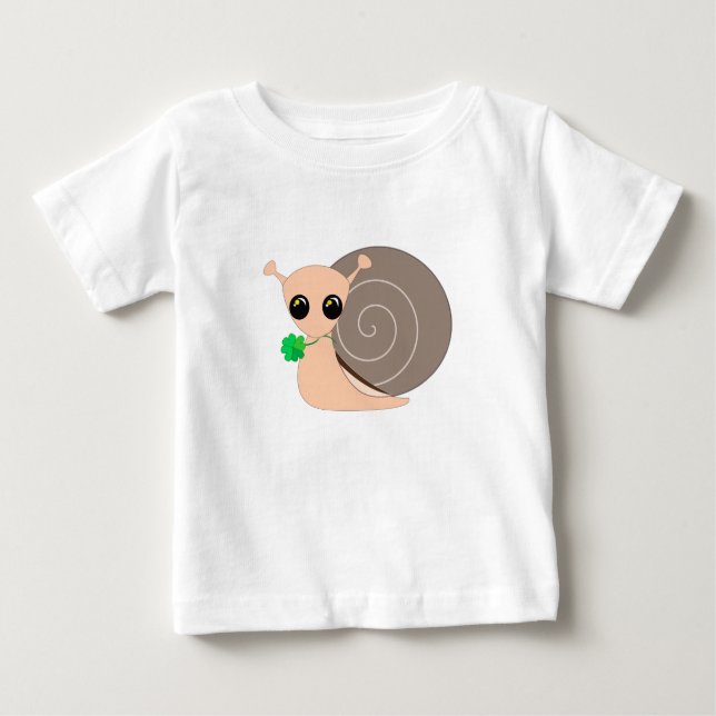 Snail with Clover Baby T-Shirt Lucky - Painting (Front)
