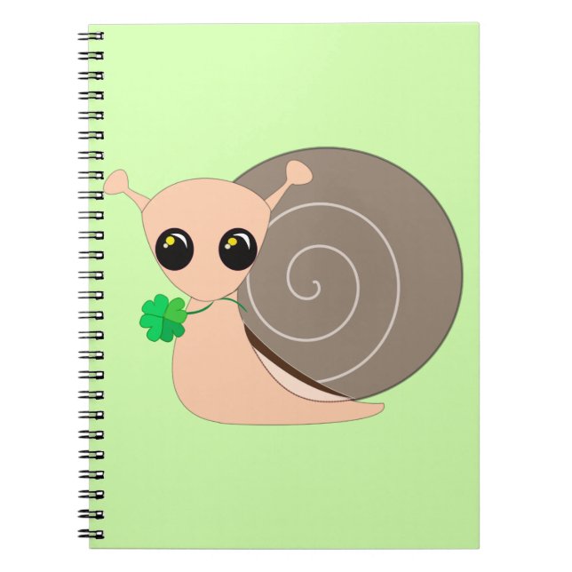 Snail with Clover Notebook Lucky - Your Colors (Front)