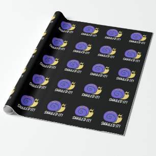 Snailed It Funny Snail Pun Dark BG Wrapping Paper