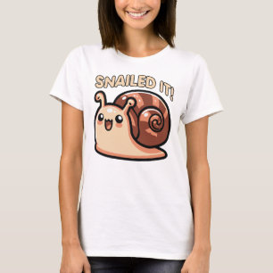Snailed It Funny Snail Pun T-Shirt