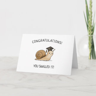 Snailed It Graduation Pun New Grad Punny Greeting Card