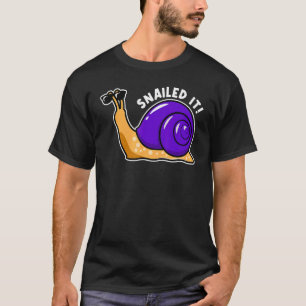 Snailed It Pun Cool Snail in Sunglasses T-Shirt