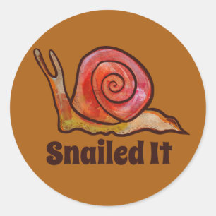 Snailed it Snail Art Classic Round Sticker