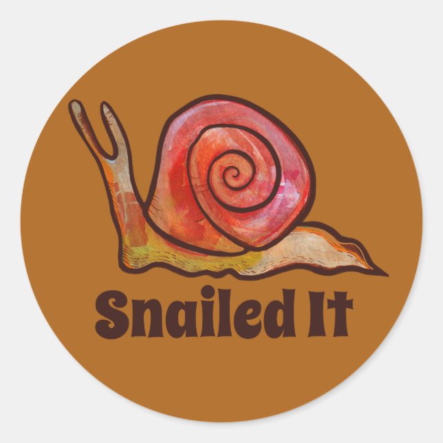Snailed it Snail Art                               Classic Round Sticker (Front)