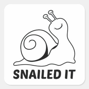 Snailed It Square Sticker