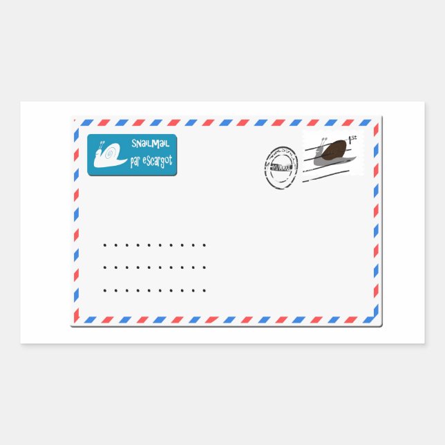 Snailmail with copy space for addresses rectangular sticker (Front)