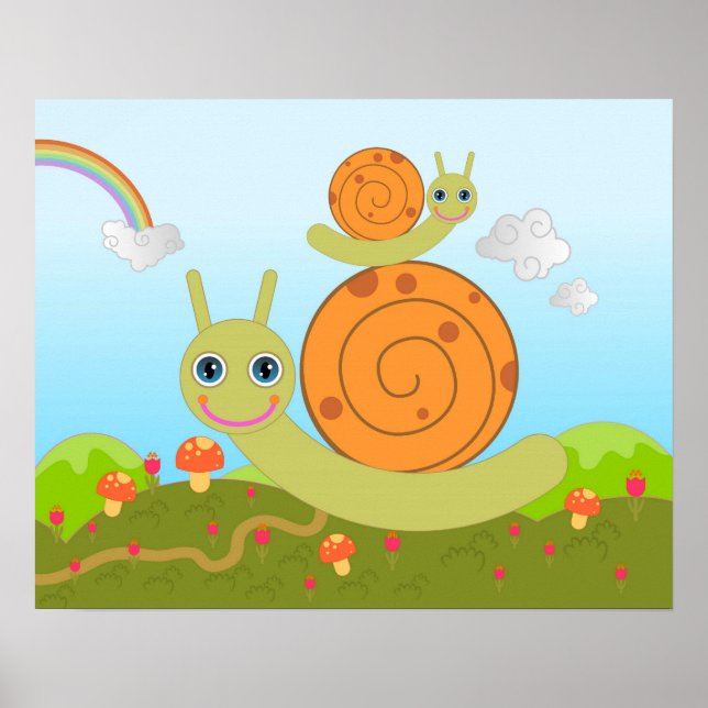 snails and mushrooms poster (Front)