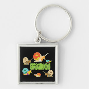 snails crawling key ring