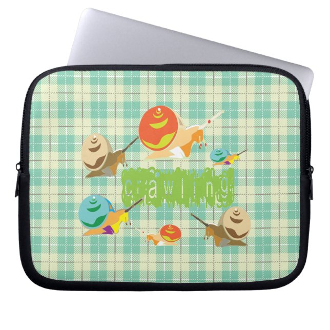 snails crawling laptop sleeve (Front)