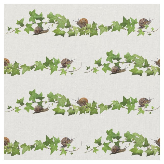 Snails in Ivy Fabric (Close Up)