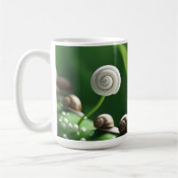 Snails lined up on green plants