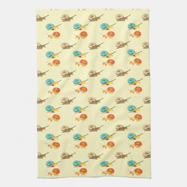 snails pattern tea towel (Vertical)