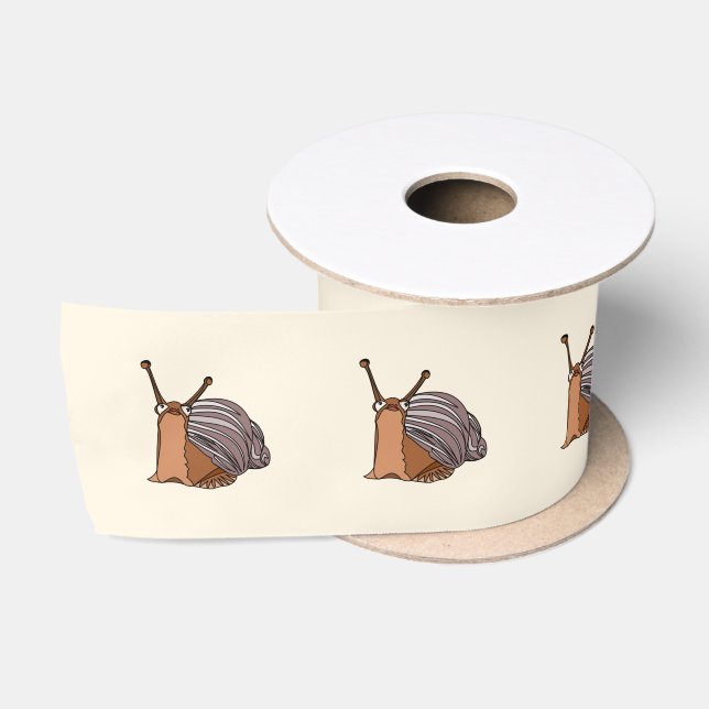 Snails Ribbon - Custom Colours - Text Satin Ribbon (Spool)
