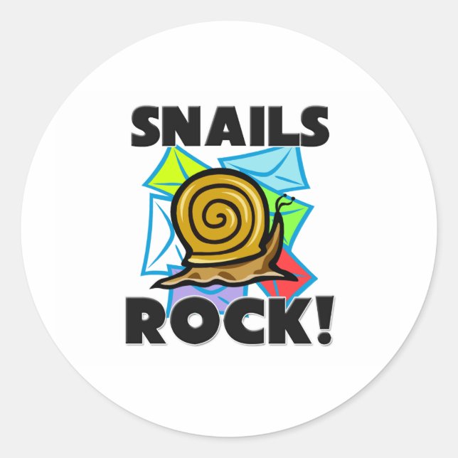 Snails Rock Classic Round Sticker (Front)