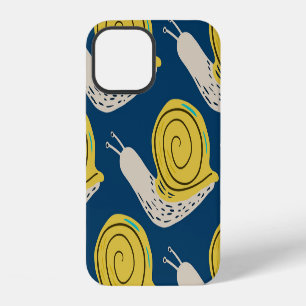 Snails silhouettes: yellow, pink pattern. iPhone 12 case