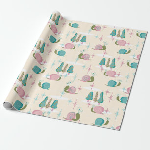 Snaily Snails - MidCentury Retro -- LARGE scale -- Wrapping Paper