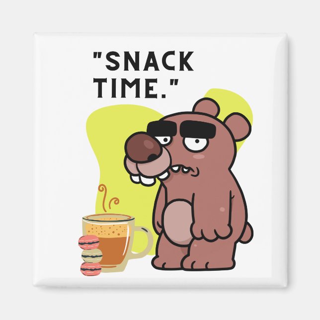 SNAK TIME!- ANIMAL-FUNNY- COFFEE-COOKIES MAGNET (Front)