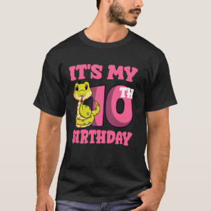 Snake 10th Birthday Reptile Lover Wildlife Serpent T-Shirt