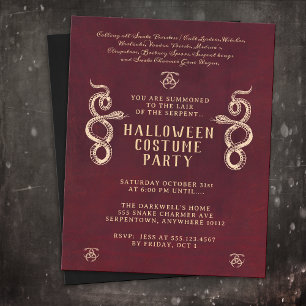 Snake Adult Halloween Party Burgundy Flyer