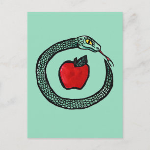 Snake and Apple Postcard