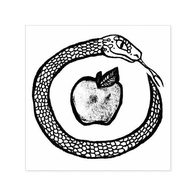Snake and Apple                                    Self-inking Stamp (Design)