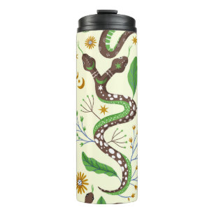 Snake and floral fairy print thermal tumbler