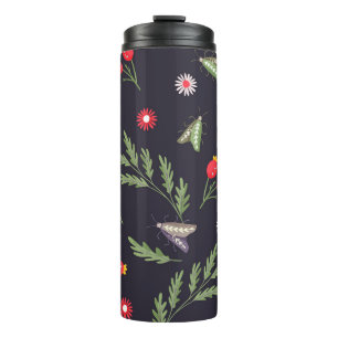 Snake and floral fairy print thermal tumbler