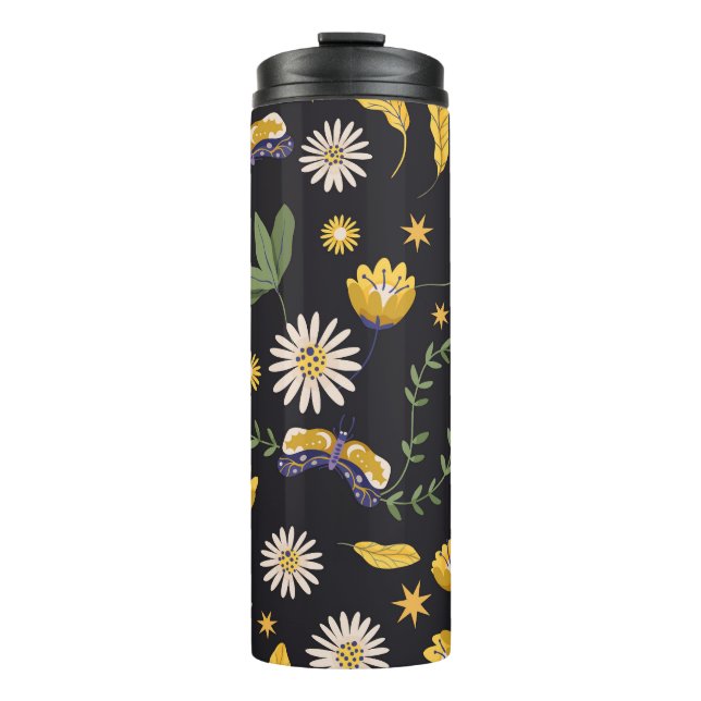 Snake and floral fairy print thermal tumbler (Front)