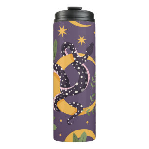 Snake and floral fairy print thermal tumbler