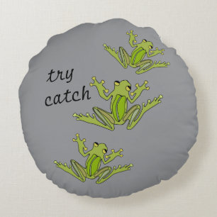 Snake and Frog Throw Pillow