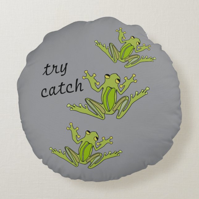 Snake and Frog Throw Pillow (Back)