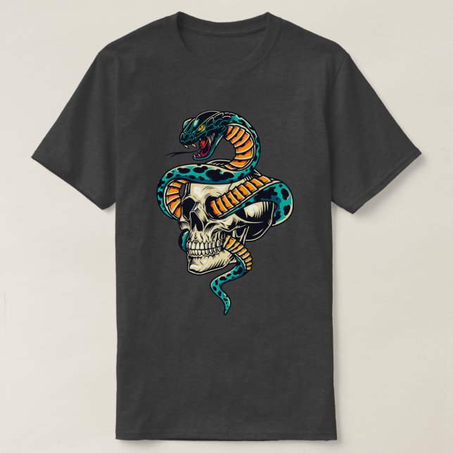 snake and ghost design T-Shirt (Design Front)