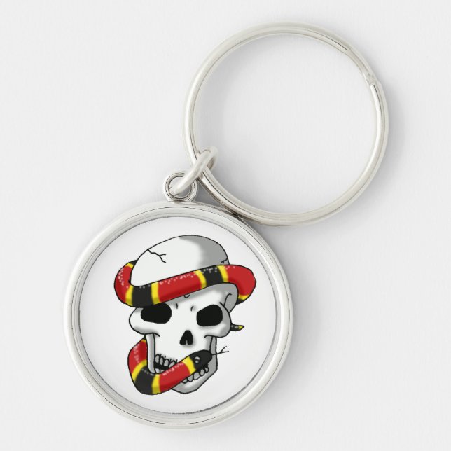 snake and skull (coral snake) keychain (Front)