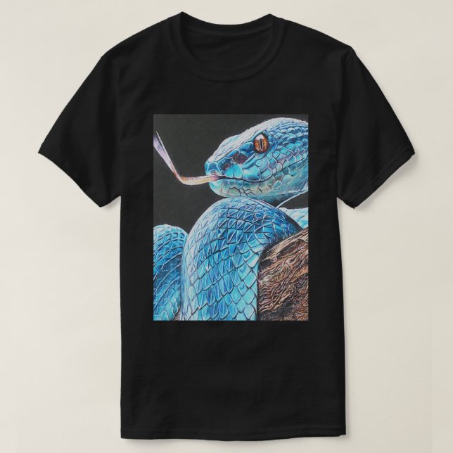 Snake Art Beautiful Viper Drawing  T-Shirt (Design Front)