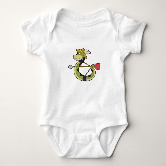 Snake as Archer with Bow & Arrow Baby Bodysuit (Front)
