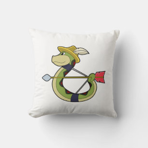 Snake as Archer with Bow & Arrow Cushion