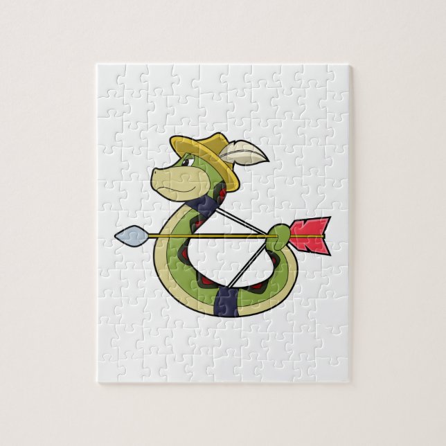 Snake as Archer with Bow & Arrow Jigsaw Puzzle (Vertical)